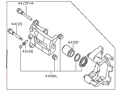 Nissan 44011-9N00A CALIPER Assembly-Rear LH,W/O Pads Or SHIMS