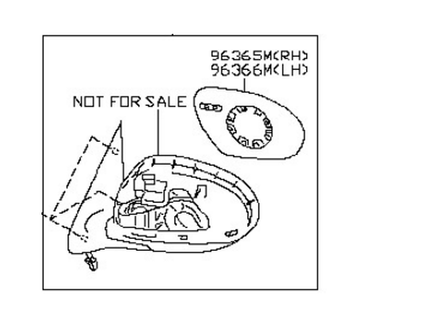 Nissan 96302-3YM4B Mirror-Skull Cap LH