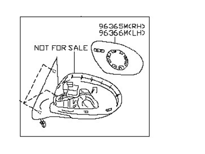 Nissan 96302-3YM5B Mirror-Skull Cap LH