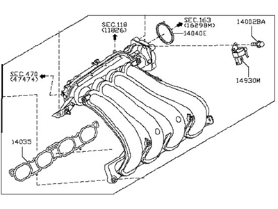 Nissan Versa Intake Manifold - 14001-EL01A