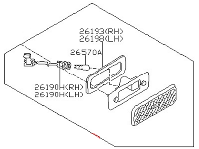 Nissan 26190-40F10 Lamp Assembly-Rear Side Marker,RH