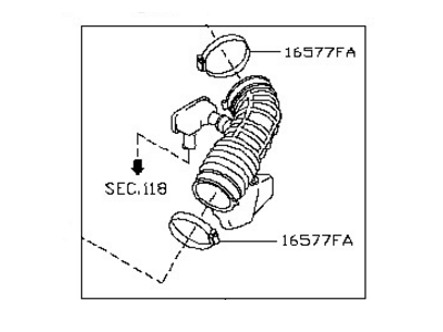 Nissan 300ZX Air Intake Coupling - 16576-30P01