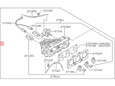 Nissan 200SX A/C Switch - 27510-1M200