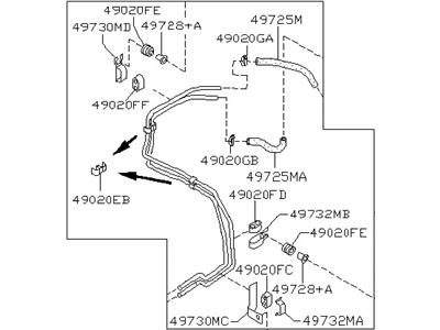 1994 Nissan Stanza Power Steering Hose - 49721-2B000