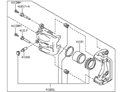 Nissan 41001-CA000 CALIPER Assembly-Front RH,W/O Pads Or SHIMS