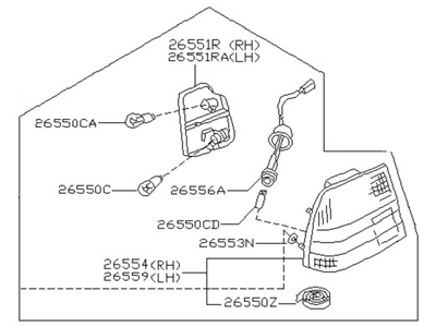 1996 Nissan Maxima Back Up Light - 26550-0L725