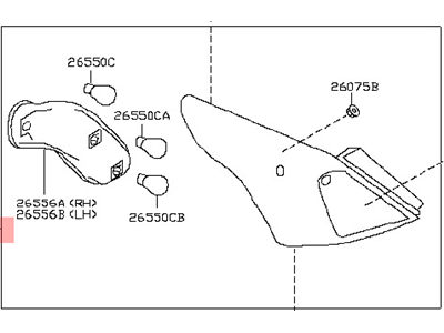 Nissan 26550-3AN0A Lamp Assembly-Rear Combination,RH