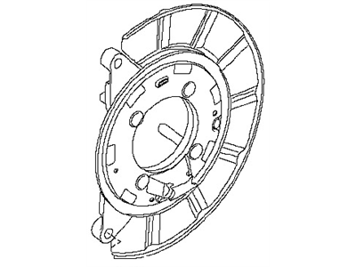 Nissan 44020-1PA1B Plate Assembly-Back Rear Brake RH