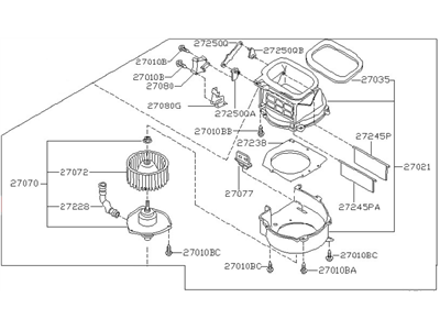 1999 Nissan Altima Blower Motor - 27200-9E001