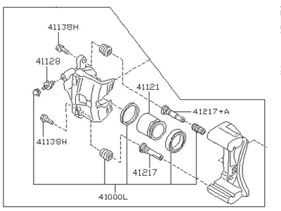 1998 Nissan Maxima Brake Caliper - 41011-88E02