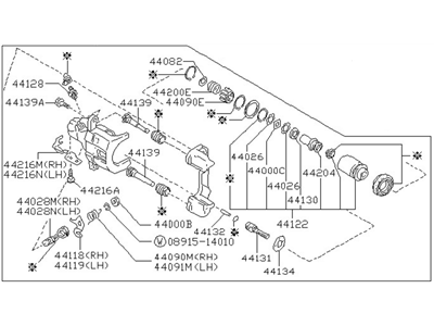 Nissan 44001-35F00 CALIPER Assembly Rear RH