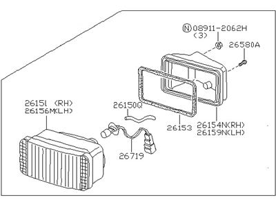 Nissan B6155-30P00 Lamp Assembly-Fog,LH