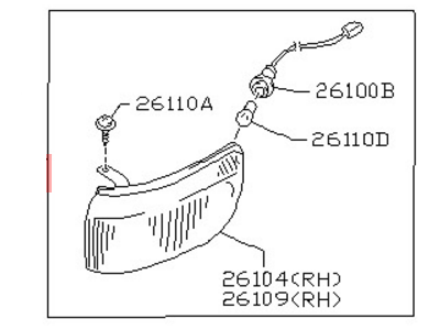 Nissan 26105-7Y001 Lamp Assembly-CORNERING,LH