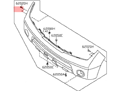 Nissan 62022-EA525 Front Bumper Cover