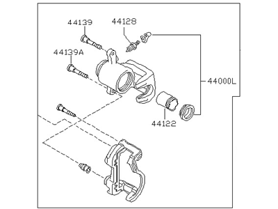 Nissan 44001-CN11A CALIPER Assembly-Rear RH,W/O Pads Or SHIMS