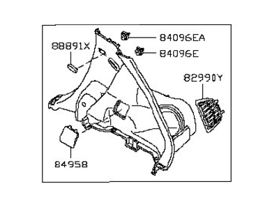 Nissan 84950-1KA0A Finisher-Luggage Side,Lower RH