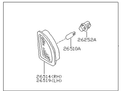 Nissan 26515-D3000 Lamp Licence LH