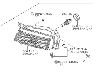 1994 Nissan Maxima Headlight - B6010-85E01