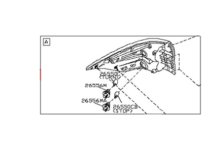 2014 Nissan Pathfinder Tail Light - 26555-3KV0A