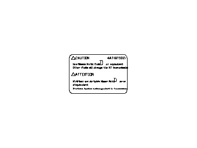 Nissan 99053-1AA0A Label-Oil Caution