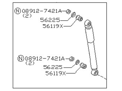 1995 Nissan Hardbody Pickup (D21U) Shock Absorber - 56210-S3827