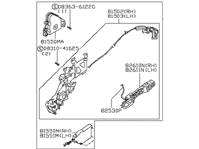 Nissan 82500-ZF100 Rear Right Driver Door Lock Actuator