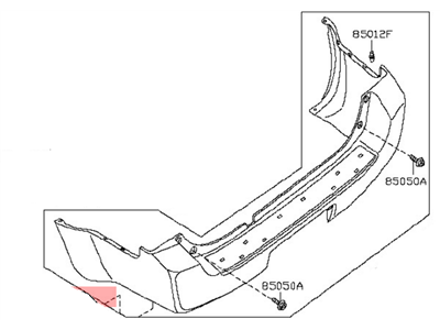 Nissan 85022-EA525 Rear Bumper Cover