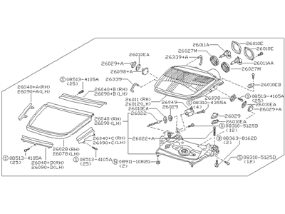 Nissan B6010-30P00 Passenger Side Headlight Assembly