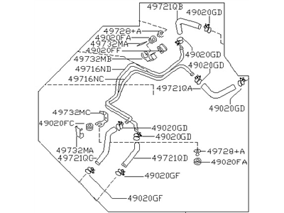 Nissan 49726-1B001 Tube Assy-Power Steering