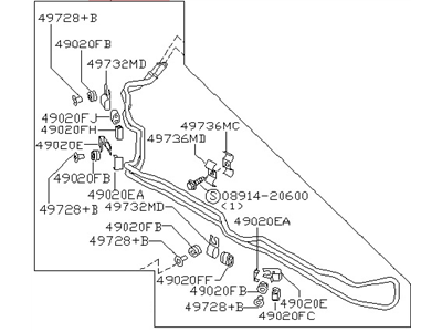 1997 Nissan Quest Power Steering Cooler - 49790-1B000