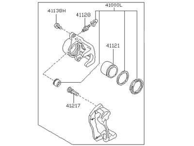 1996 Nissan Hardbody Pickup (D21U) Brake Caliper - 41011-10G02