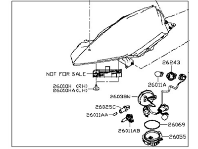 Nissan 26060-3NF0A Headlamp Assembly-Driver Side