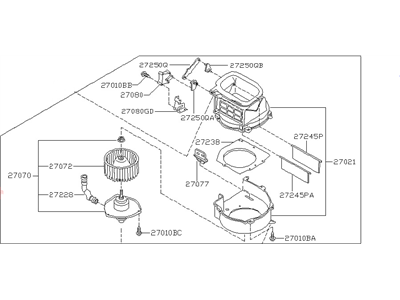 1993 Nissan Stanza Blower Motor - 27200-3E110