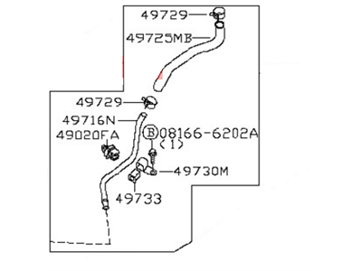 Nissan 49721-8J010 Hose & Tube Assy-Power Steering