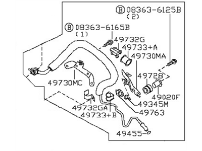 Nissan 49720-8J100 Hose And Tube Assembly