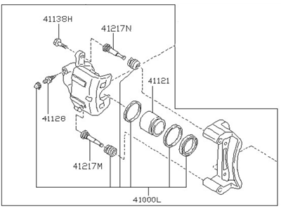 Nissan 41011-44F00 CALIPER Assembly Front LH