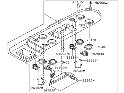 Nissan 96939-ZC00D Sub Console Assembly-Rear OVEREAD