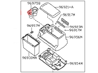 2014 Nissan Armada Center Console Base - 96950-9GE0E