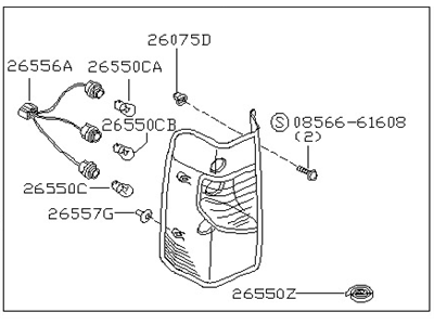 Nissan 26555-ZD325 Lamp Assembly-Rear Combination LH