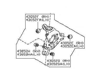 2010 Nissan 370Z Steering Knuckle - 43018-JK000