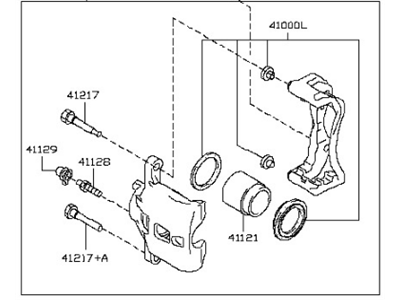 Nissan 41001-EM30B CALIPER Assembly-Front RH, W/O Pads Or SHIMS