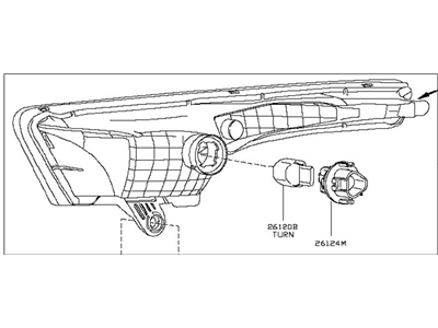 Nissan 26135-3TA0A Lamp Turn Front L