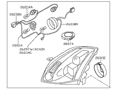 2006 Nissan Maxima Headlight - 26010-ZA50A