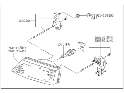 1997 Nissan Sentra Headlight - 26010-1M325