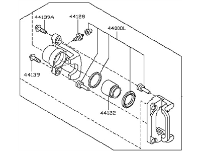 Nissan 44001-JG00A CALIPER Assembly-Rear RH,W/O Pads Or SHIMS