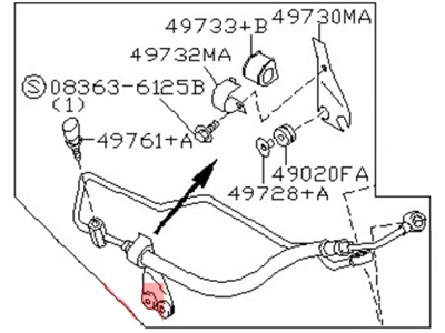 1996 Nissan Pathfinder Power Steering Hose - 49720-0W000