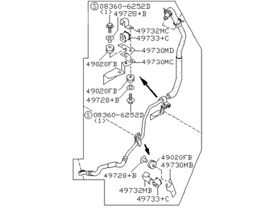 Nissan 49721-1W900 Tube Assy-Return,Power Steering