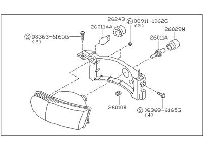 Nissan B6010-7B000 Passenger Side Headlight Assembly