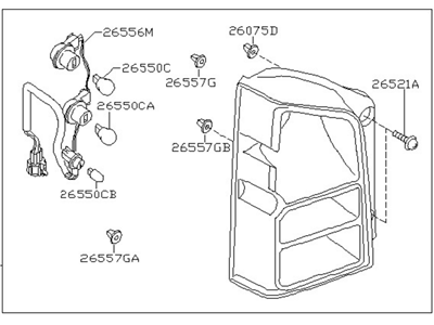 Nissan Pathfinder Tail Light - 26550-EA525