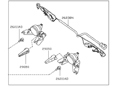 Nissan 26610-ZL00A Lamp Assembly-Driving,RH